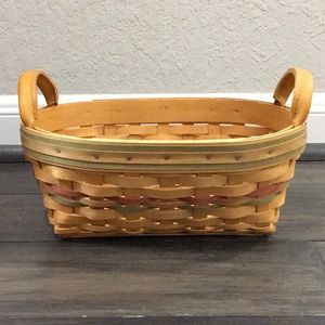 Longaberger Woven Traditions oval basket with leather handles